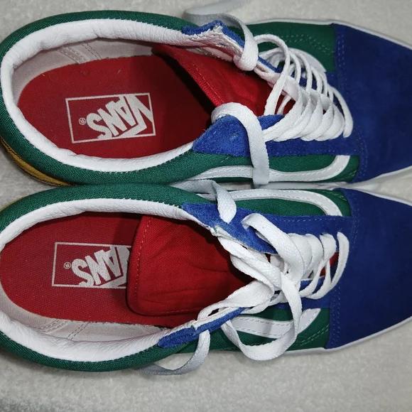 Vans Low-Top Colorblock Sneakers - Blue/Green/Red/Yellow